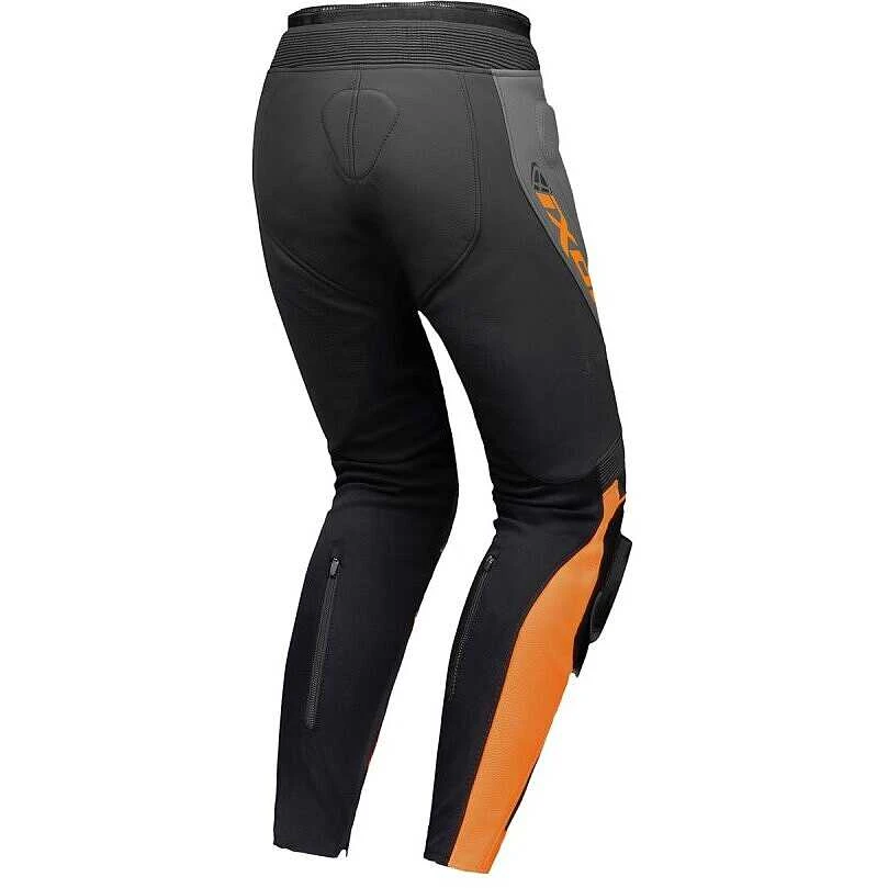 Pantalone Moto In Pelle Ixon VORTEX 3 PT Nero Antracite Arancio 2 Pantalone Moto In Pelle Ixon VORTEX 3 PT Nero Antracite Arancio - Image 2