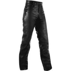 Pantaloni Moto Custom In Vera Pelle A-pro Modello 5 Tasche Nero