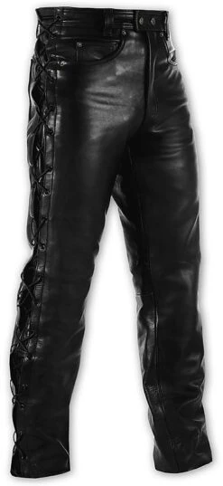 Pantaloni Moto Custom In Vera Pelle A-pro Modello Legend Nero