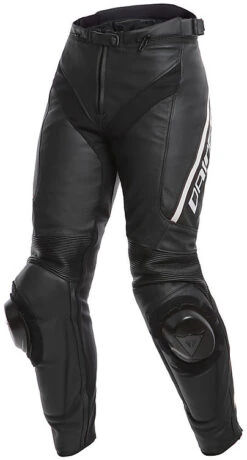 Pantaloni Moto In Pelle Da Donna Dainese DELTA 3 Lady Nero Bianco
