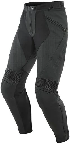 Pantaloni Moto In Pelle Traforati Dainese PONY 3 Perforati Nero