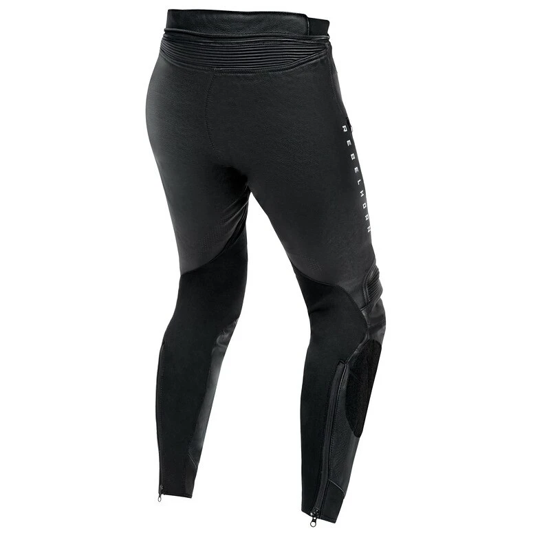 Pantaloni Moto Pelle VELOCE Nero Bianco 2 Pantaloni Moto Pelle VELOCE Nero Bianco - Image 2