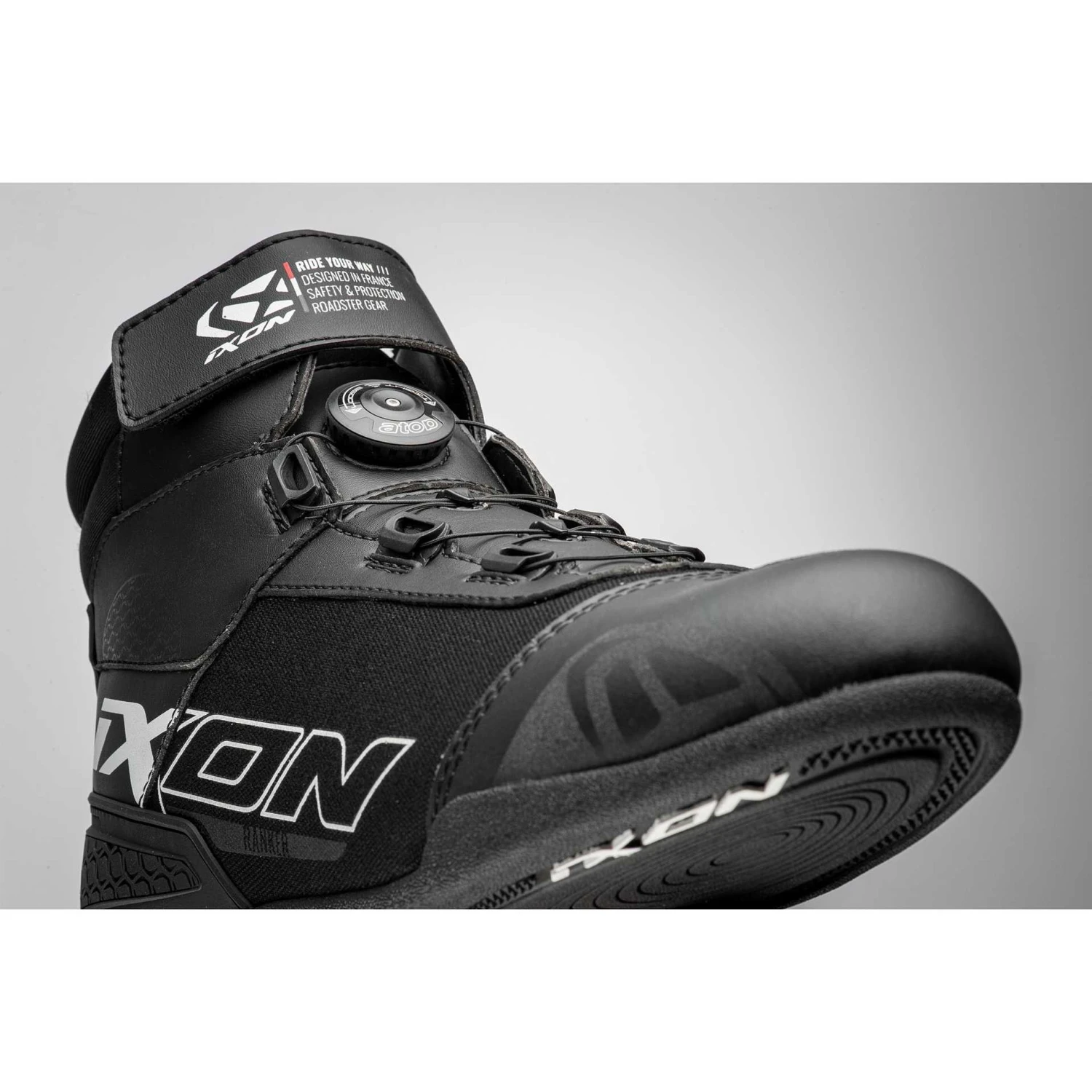 Scarpe Moto Sportive Ixon RANKER Nero Bianco 4 Scarpe Moto Sportive Ixon RANKER Nero Bianco - Image 4