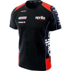 T-Shirt Casual Ixon TS1 APRILIA 23 Nero Rosso Neon